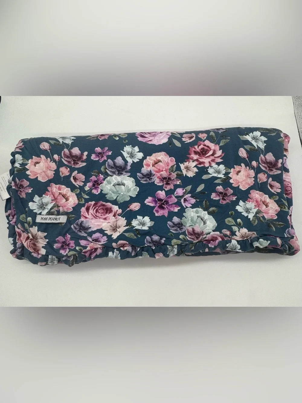Posh Peanut Catherine (Floral) Hooded Towel with Ruffle Edges